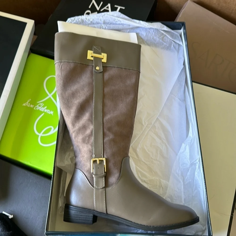 Karen Scott Deliee Wide-Calf Riding Boots Stone (WIDE CALF)